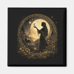 Vintage Moon Goddess Celestial Women Feminine Magnet