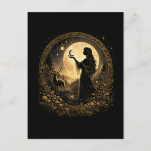 Vintage Moon Goddess Celestial Women Feminine  Postcard