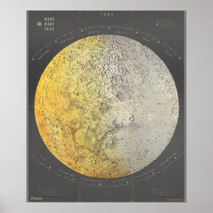 Vintage Moon Map Poster
