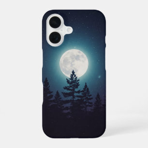 Vintage Moon Over Pines iPhone 16 Case