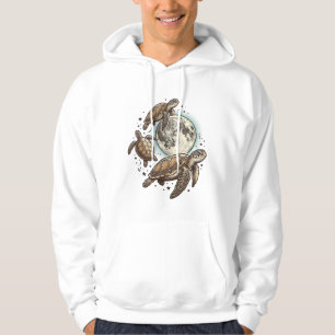 Vintage Moon Sea Turtle Engraving Shirt Design_1