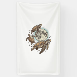 Vintage Moon Sea Turtle Engraving Shirt Design_1 Banner