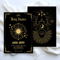Vintage Moon Sun boho art symbol baby shower