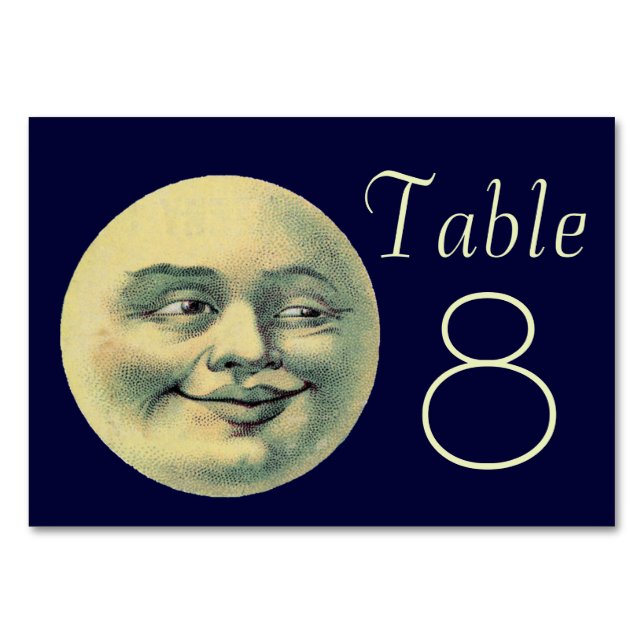 Vintage Moon Table Number (Front)