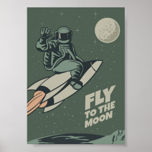 Vintage Moon Travel Poster