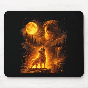 Vintage Moonlight Dog Funny Pug Howling at The Mouse Mat