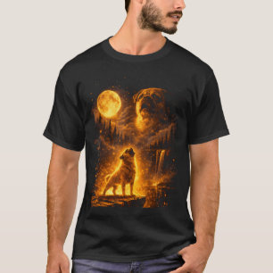 Vintage Moonlight Dog Funny Pug Howling At The T-Shirt