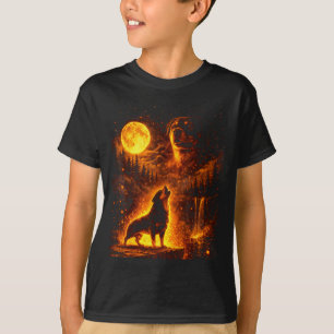 Vintage moonlight dog funny rottweiler howling at T-Shirt