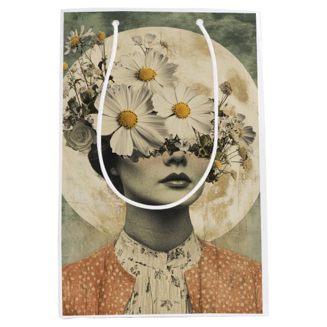 Vintage Moonlit - Boho Vintage Elegance Medium Gift Bag (Front)
