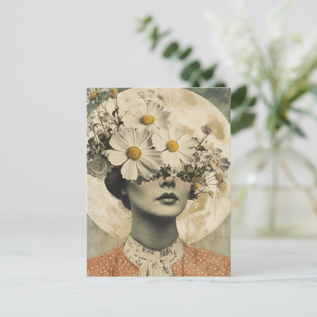 Vintage Moonlit - Boho Vintage Elegance Postcard (Standing Front)