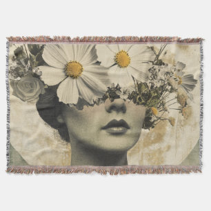 Vintage Moonlit - Boho Vintage Elegance Throw Blanket