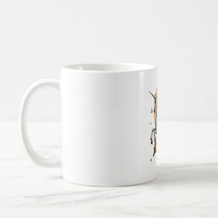 Vintage Moonlit Unicorn Fantasy Art with Castle an Coffee Mug