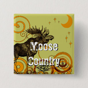 Vintage Moose Gifts 15 Cm Square Badge
