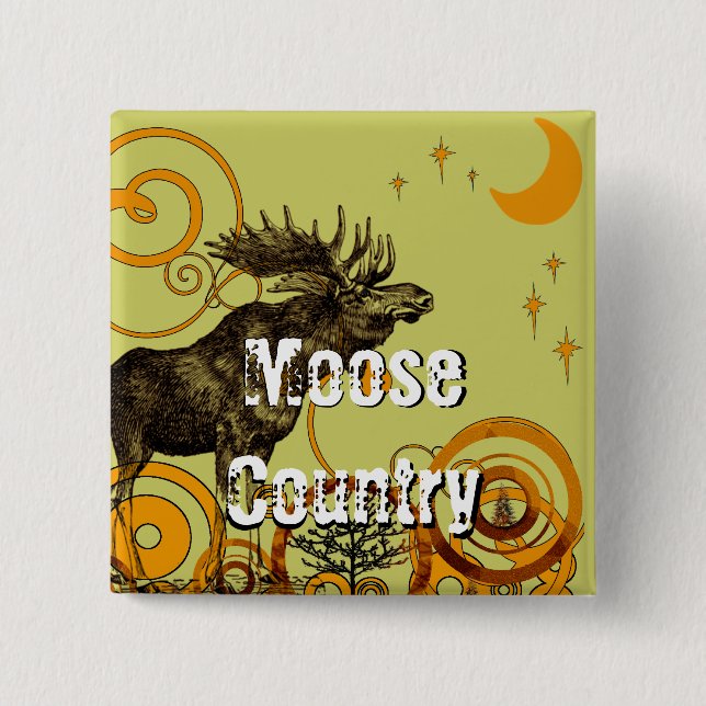 Vintage Moose Gifts 15 Cm Square Badge (Front)