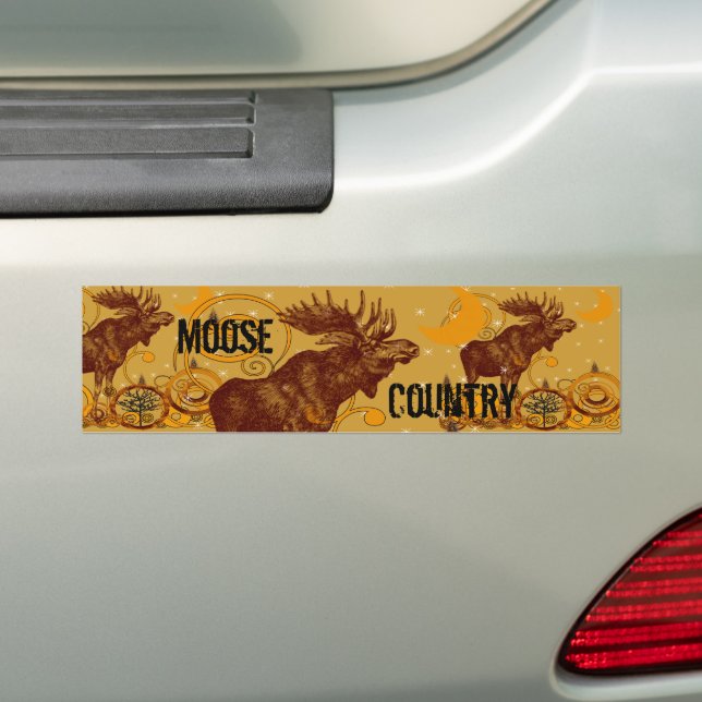 Vintage Moose Gifts Bumper Sticker (On Car)