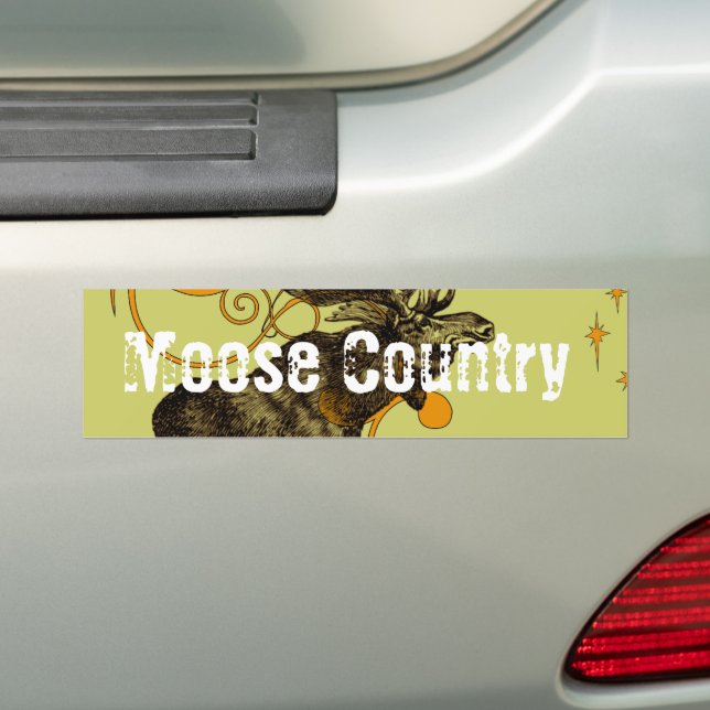 Vintage Moose Gifts Bumper Sticker (On Car)