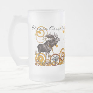 Vintage Moose Gifts Frosted Glass Beer Mug