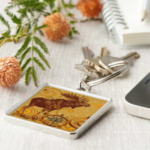 Vintage Moose Gifts Key Ring