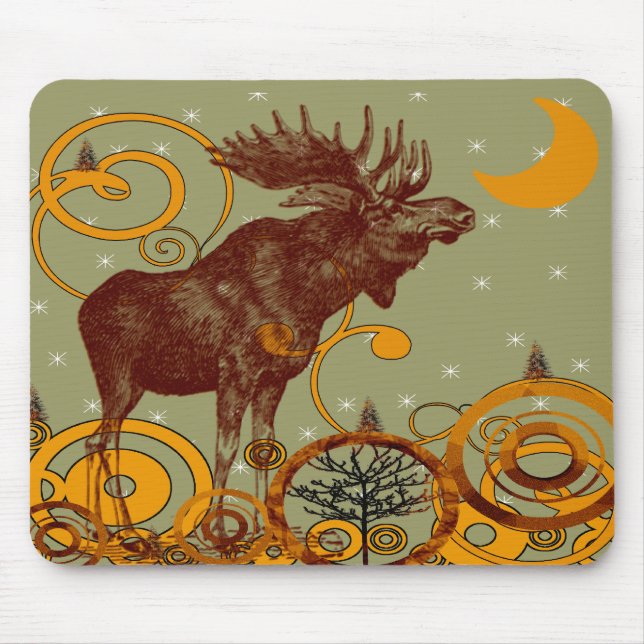 Vintage Moose Gifts Mouse Mat (Front)
