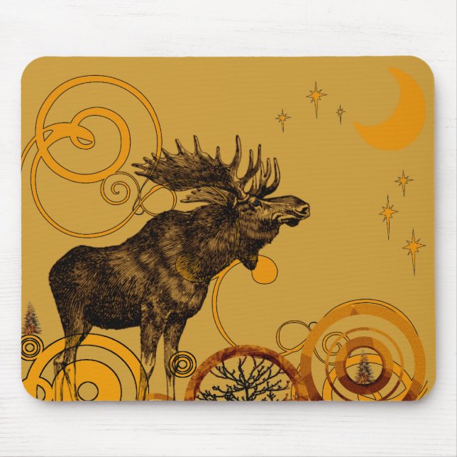 Vintage Moose Gifts Mouse Mat (Front)