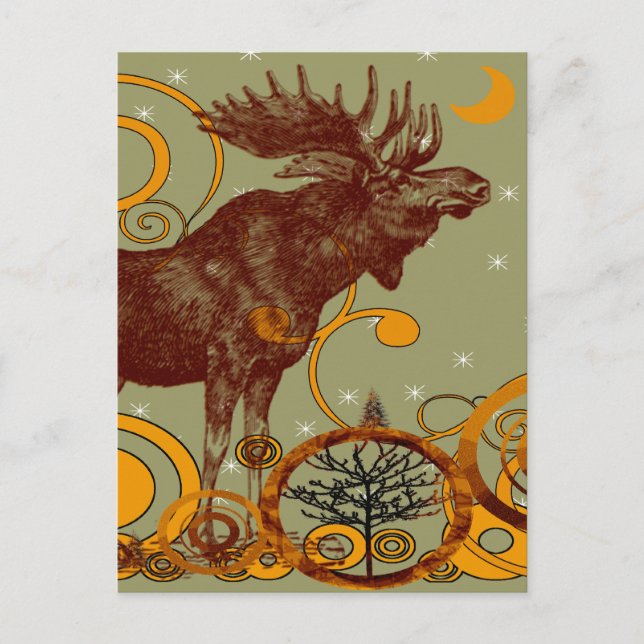 Vintage Moose Gifts Postcard (Front)