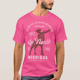 Vintage Moose Up North Michigan T-Shirt