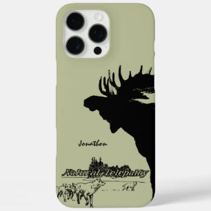 Vintage Moose Wolf Wildlife Choose Colour iPhone 16 Pro Max Case