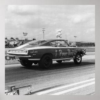 Vintage Mopar Drag - Cuda - Poor Boy Poster