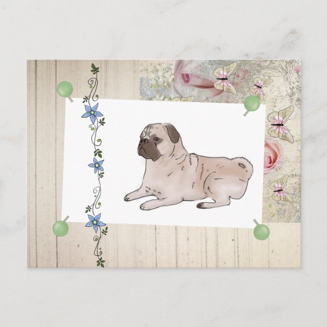 vintage Mops Postcard (Front)