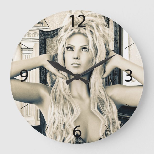 Vintage Morning Victorian Style Large Clock (Front)