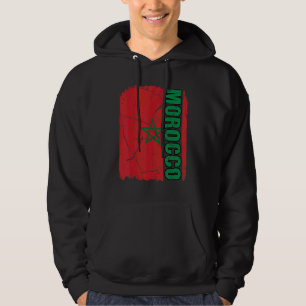 Vintage Moroccan Flag Morocco Pride Roots Heritage Hoodie