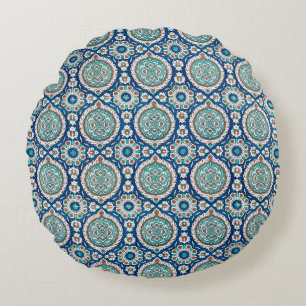 Vintage Moroccan Pattern Round Cushion