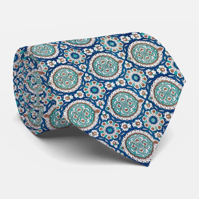 Vintage Moroccan Pattern Tie (Rolled)
