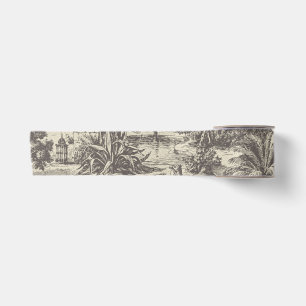 Vintage Moroccan Toile Camel Oasis Palm Tree Satin Ribbon