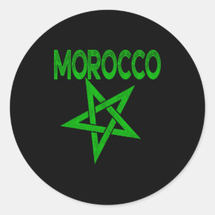 Vintage Morocco I Love Morocco Map Morocco Soccer Classic Round Sticker