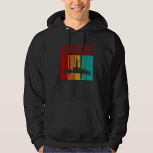 Vintage Morocco I Love Morocco Map Morocco Soccer Hoodie