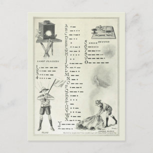 Vintage Morse Code Telegraphy Postcard
