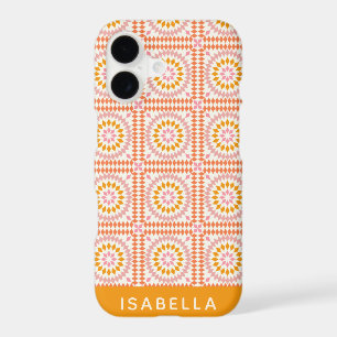 Vintage Mosaic Tiles Pink Orange Personalised