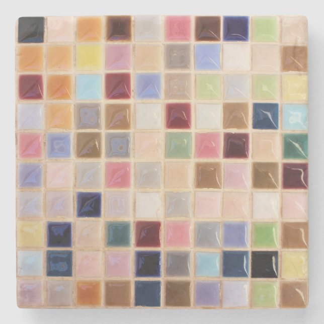 Vintage Mosaic Tiles Stone Coaster (Front)