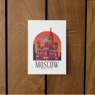 Vintage Moscow Russia Kremlin Cityscape Postcard
