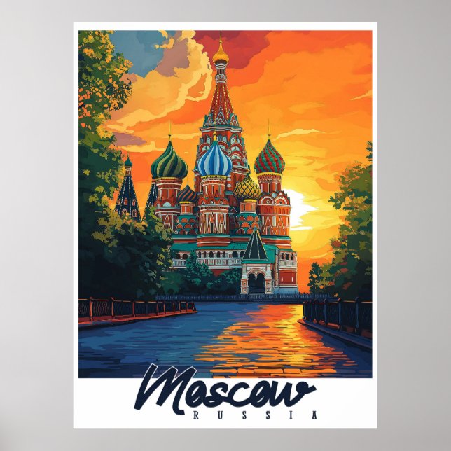 Vintage Moscow, Russia Travel  Poster (Front)