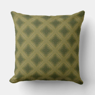 Vintage Moss Green Star Mirage Design Throw Pillow
