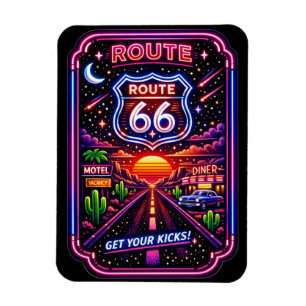 Vintage Motel Diner Retro Holiday Travel Gift Magnet