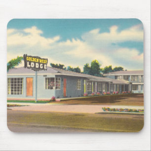 Vintage Motel, Golden West Lodge Hotel with Palms Mouse Mat