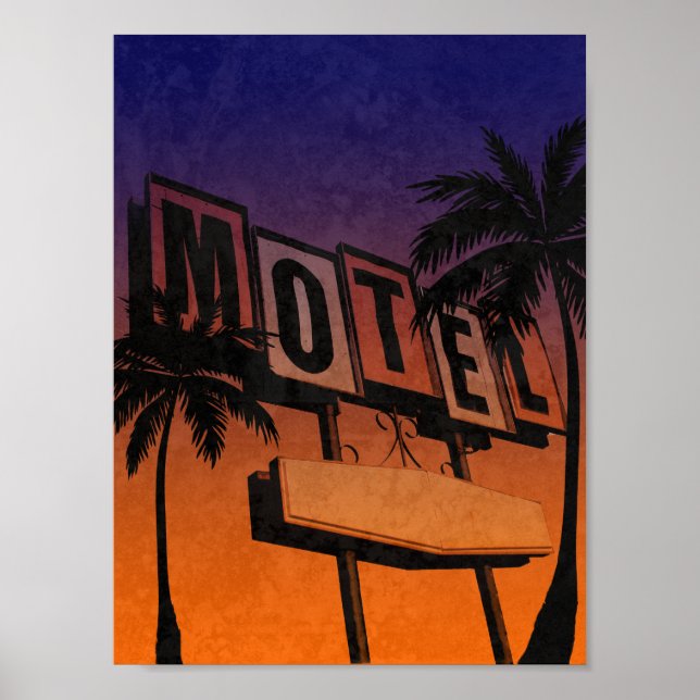 Vintage Motel Sign Sunset (Front)