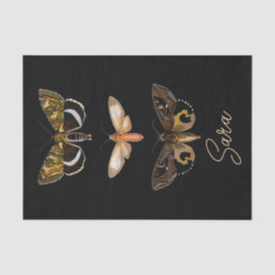 Vintage Moth Butterfly Personalised  Tissue Paper