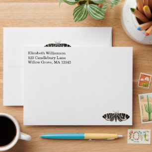 Vintage Moth Elegant Minimalist Personalised Envelope