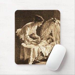 Vintage Mother and Baby Mouse Mat