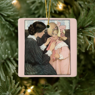 Vintage Mother and Child by Jessie Willcox Smith Ceramic Ornament
