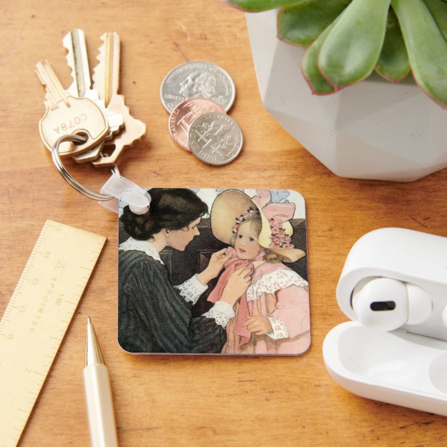 Vintage Mother and Child by Jessie Willcox Smith Key Ring (Desk)